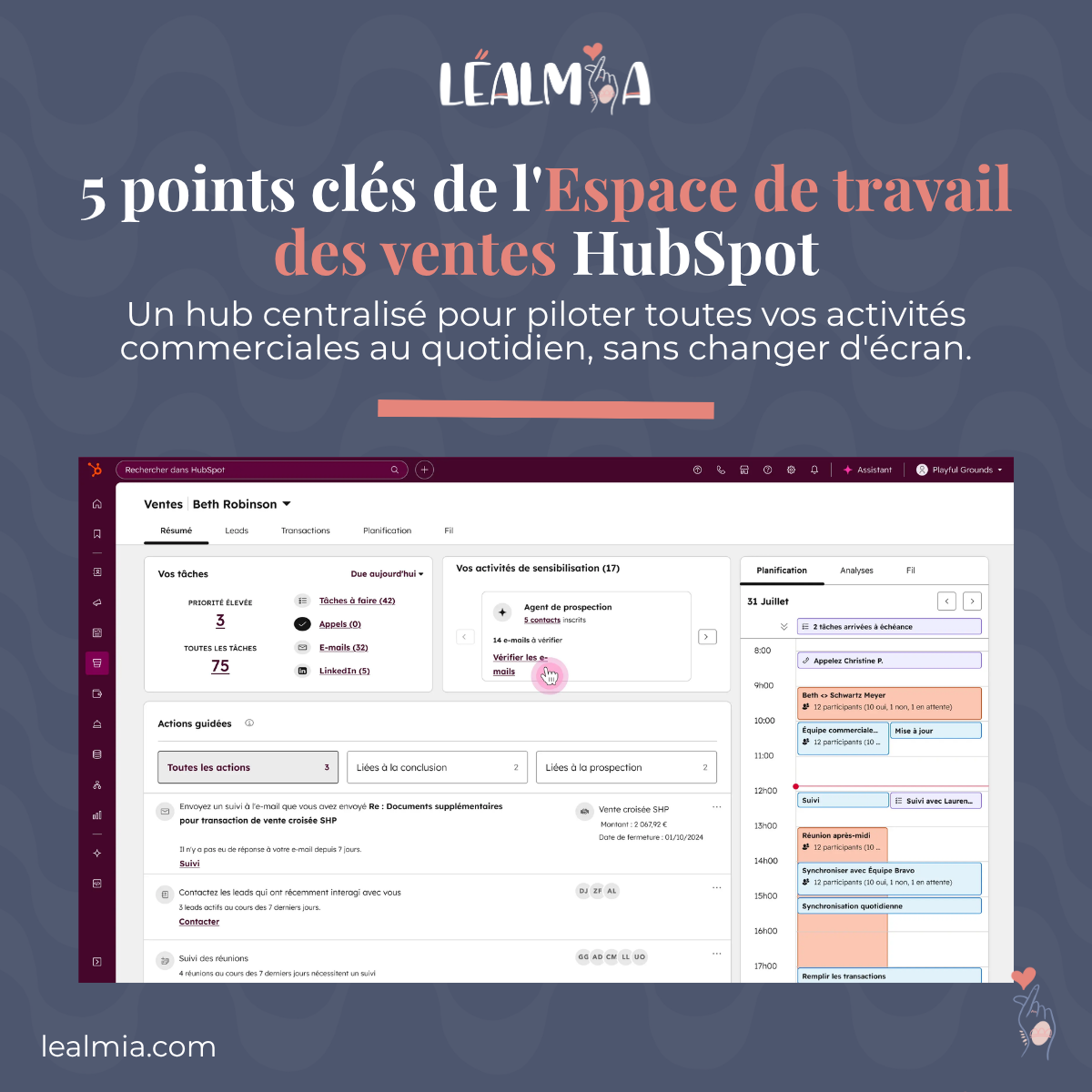 5 points clés de l’Espace de travail des ventes HubSpot